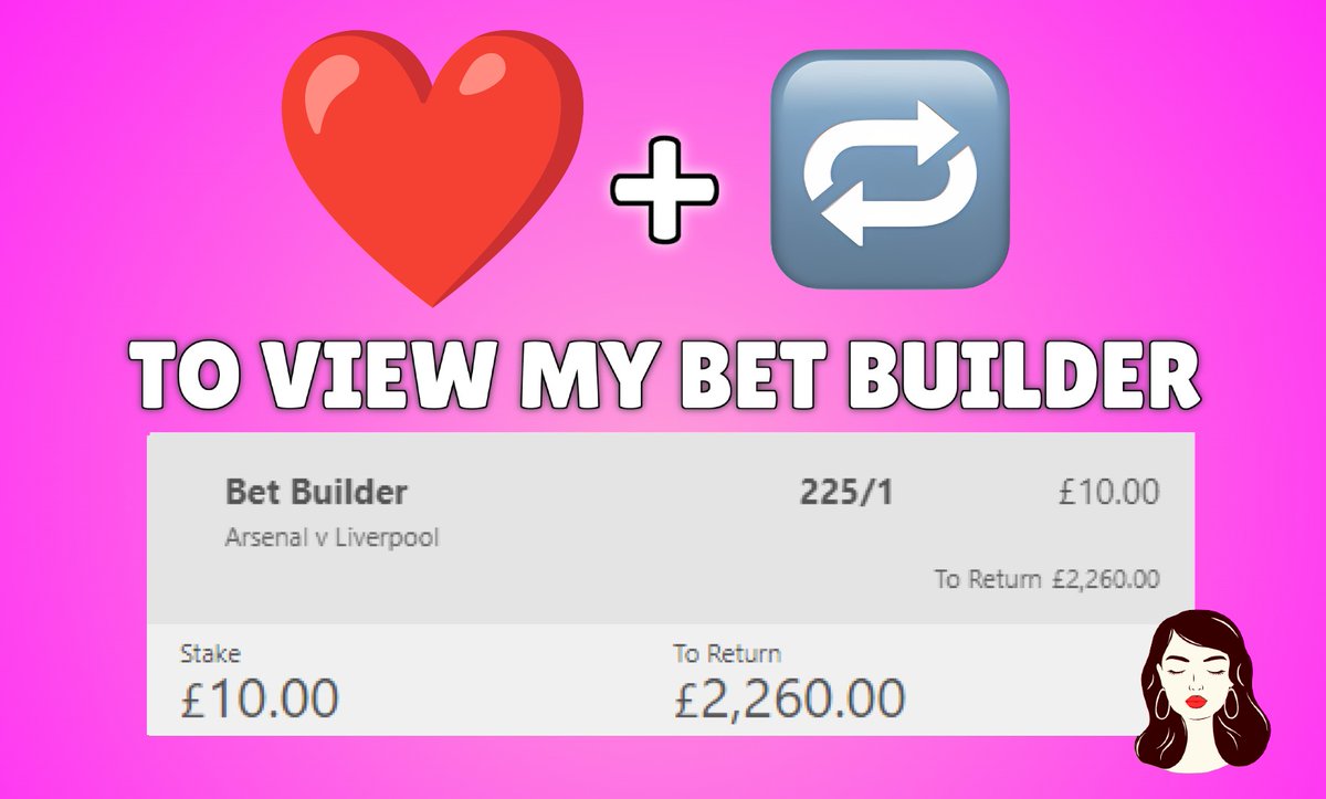 Good afternoon everyone 🫶 Who wants me to post another 225/1 monster bet builder today?🔥 My 130/1 bet builder landed this week😜 Everybody who ❤️ and retweets this tweet will be able to see my bet builders today! 👀 Turn my notifications on and follow to receive my tips🔔