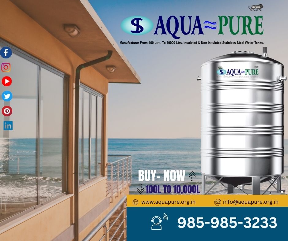 🌱 Aquapure Stainless Steel Tanks: Your answer to sustainable water storage. 
🌐aquapure.org.in
📞985-985-3233
#AquapureSmartTanks #InnovativeWaterSolutions #CleanWater #SurakshitPaani #AquapureQuality #StainlessSteelTank #WaterSafety #purewarer #insulatedsstank