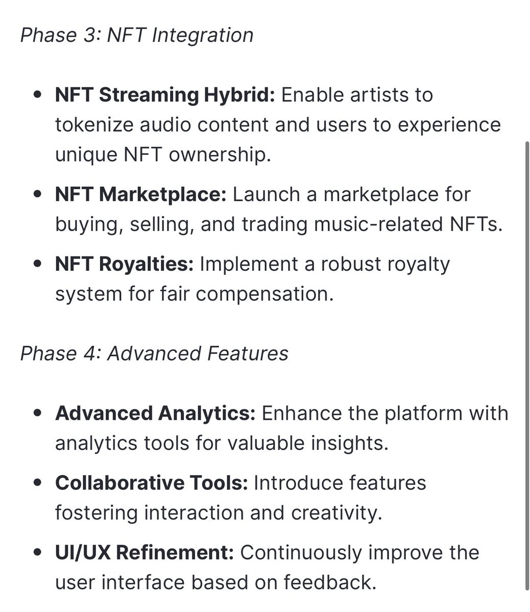 Block_Slinger's tweet photo. 𝐑𝐨𝐚𝐝𝐦𝐚𝐩

So, going forward, let’s see what #AUDIFY has in store for us all &amp; this are just impeccable. 

These are into six phases. They are;
→ Foundation
→ Community Growth
→ NFT Integration
→ Advanced Features
→ Global Expansion
→ Decentralized Infrastructure https://t.co/dtYEhNovBM