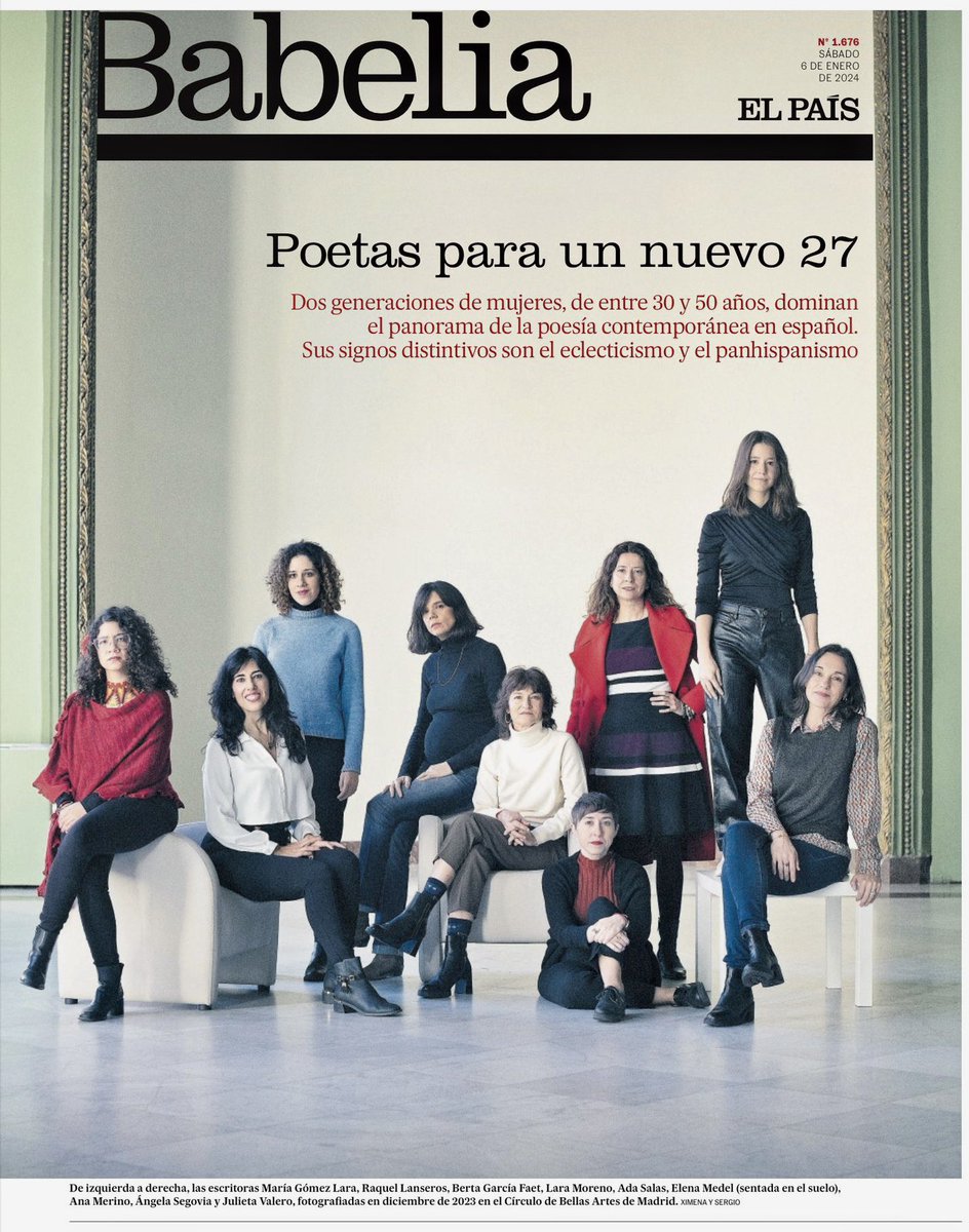 No es sencillo que un suplemento cultural dedique un número a la poesía, ese impulso indefinible e inextinguible. Tampoco que todas las convocadas sean mujeres, con lo que ello implica de seísmo socio-histórico. Gracias por el regalo y el aliento <a href="/SoyMantilla/">Jesús Ruiz Mantilla</a> <a href="/babelia_elpais/">Babelia</a>