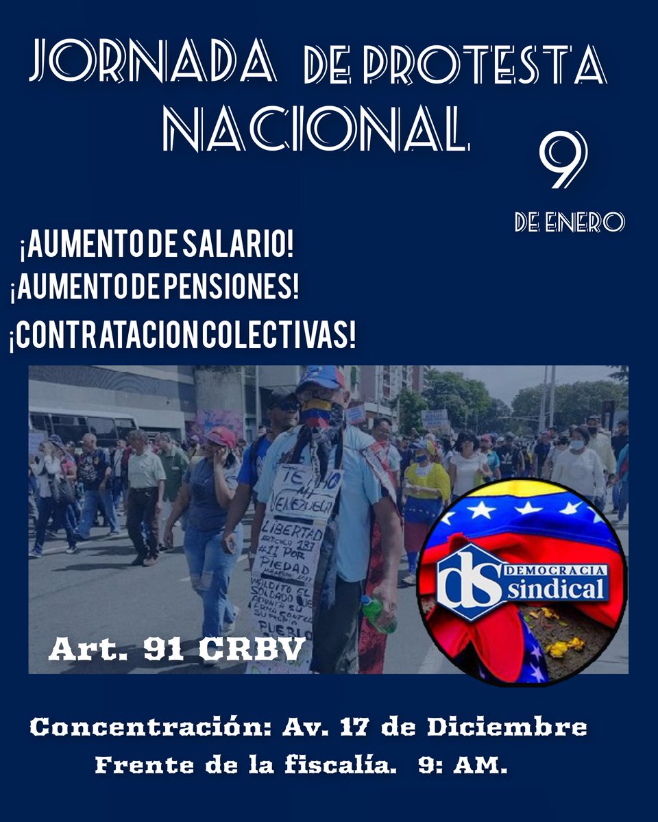 #7DeEnero #Bolivar #CiudadGuayana @DemoSindicalVE @josemarquez100 #SalariosDignosYa #El9PaLaCalle
