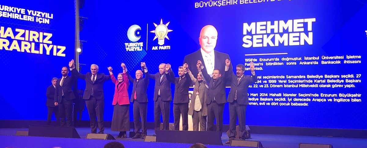 mehmetsekmen's tweet photo. Devlet Başkanımız, Sayın Cumhurbaşkanımız Recep Tayyip Erdoğan Beyefendi'nin tensip ve takdirleriyle Anadolu’nun incisi, kadim şehrimiz Erzurum’umuza 3. Dönem Erzurum Büyükşehir Belediye Başkan Adayı olduk.

Birlikte yol yürümekten onur ve gurur duyduğum Dünya Liderimize şükranlarımı arz ediyorum.

Sayın Cumhurbaşkanımız Recep Tayyip Erdoğan Beyefendi’nin yürüdüğü bu aziz yolda 31 Mart seçimleriyle yeni bir demokrasi destanı daha yazacağız inşallah...

Türkiye Yüzyılı Belediyeciliği ile aziz şehrimizi eser yatırımlarımızla kalkındırmaya ve tarih kentini nakış nakış işlemeye devam edeceğiz.

“Türkiye Yüzyılı Şehirleri İçin Hazırız, Kararlıyız”

#HazırızKararlıyız