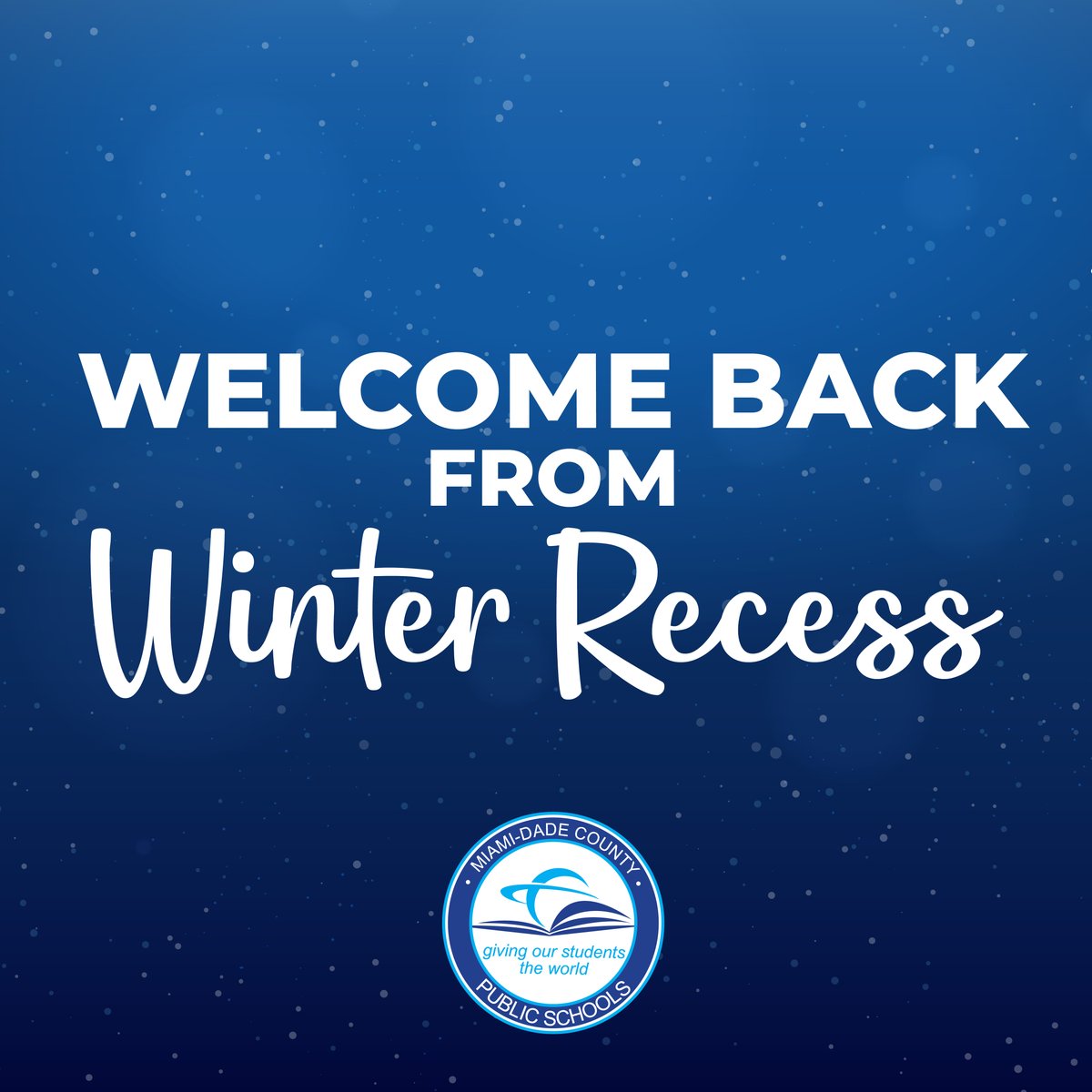 Winter recess was a fantastic break, but it’s time to return to school tomorrow!  Let’s kick off the new year with enthusiasm and a commitment to learning and growth.