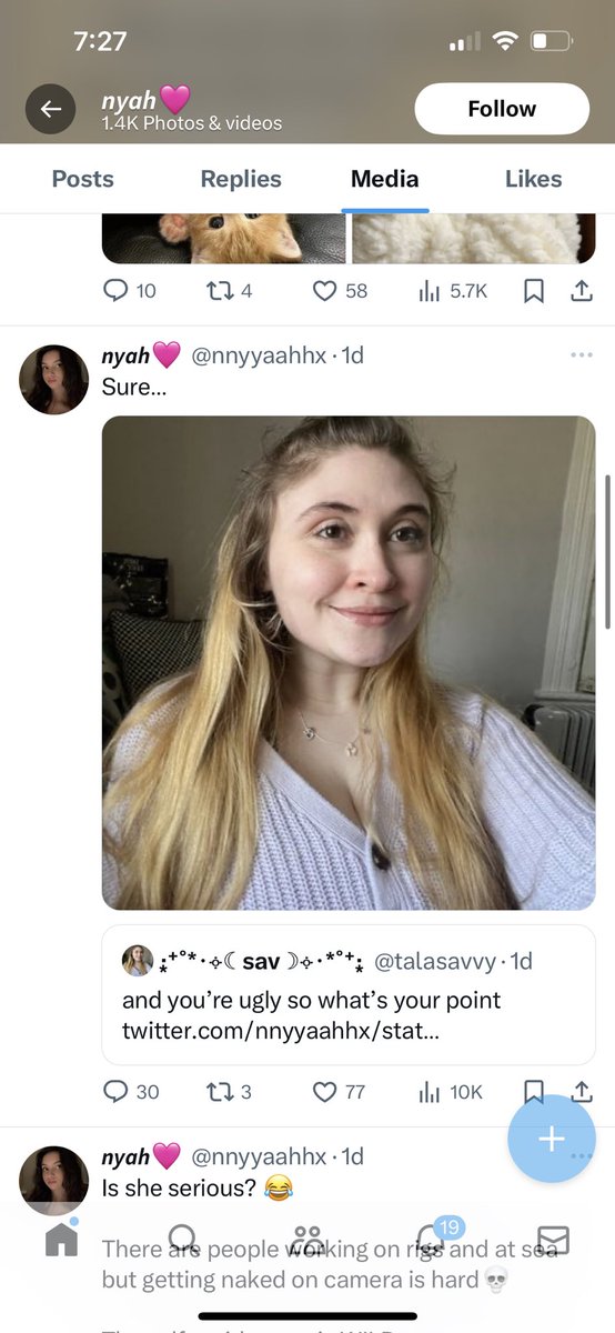 wheresthefbi2's tweet photo. @nnyyaahhx First off cover your collarbones 🩶second I did some digging feel free to bash me like everyone else lmao but this doesn’t seem very Christian, or happy, or mentally stable… at least admit you’re fucked up like me god damn 😭💀 https://t.co/NoXYaCHJ9D