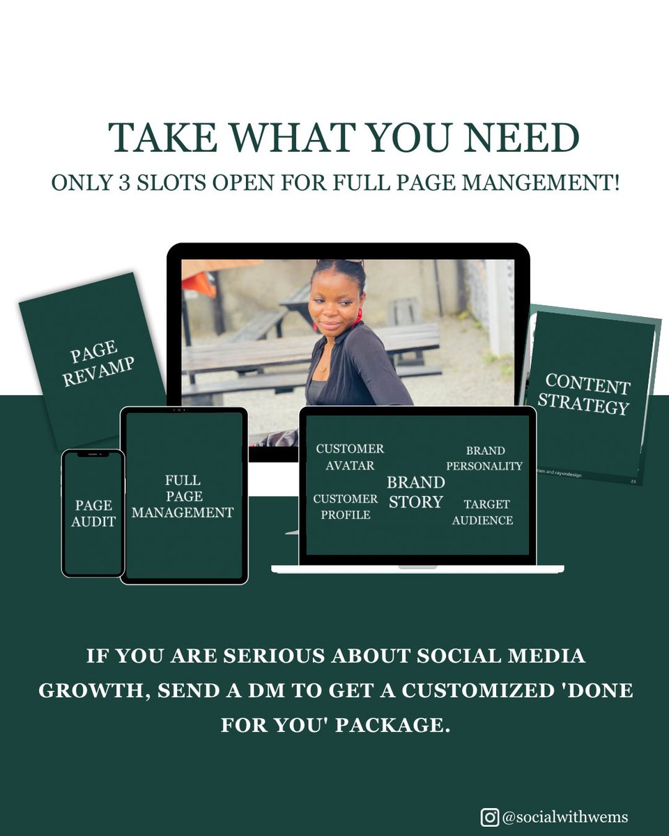 socialwithwems's tweet photo. Ready to get started? Great!

Send me a DM.

Alternatively, comment 'Ready,' and I'll reach out to you in your DMs.

I currently have 3 available slots for Full Page Management. https://t.co/bc5D9xhWEN