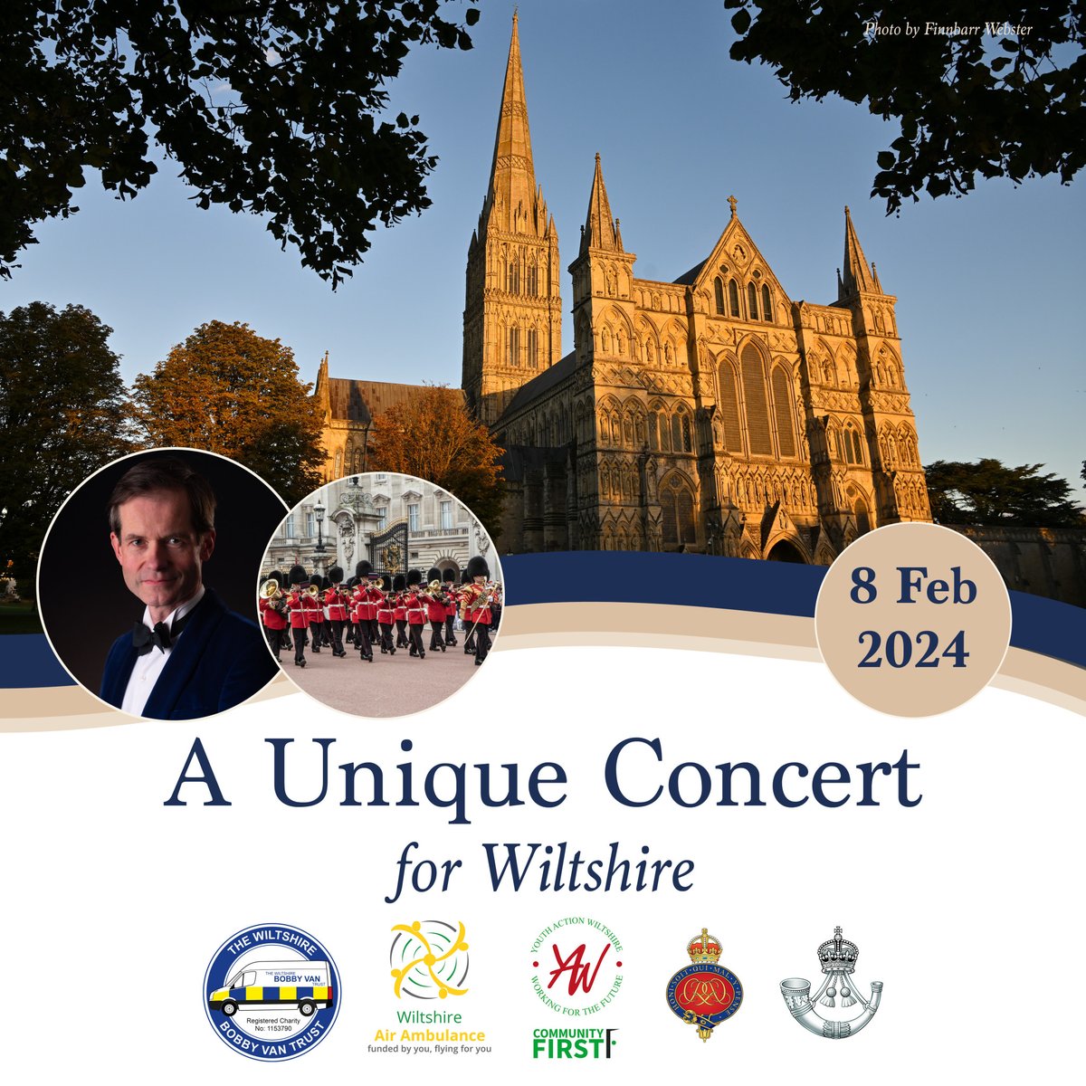 Join us for a one-of-a-kind concert at Salisbury Cathedral featuring Rupert Egerton-Smith and the prestigious Bands of The Grenadier Guards and The Rifles on 8 February 2024. All proceeds support Wiltshire charities and military causes.
Find out more: bit.ly/46e0IPp