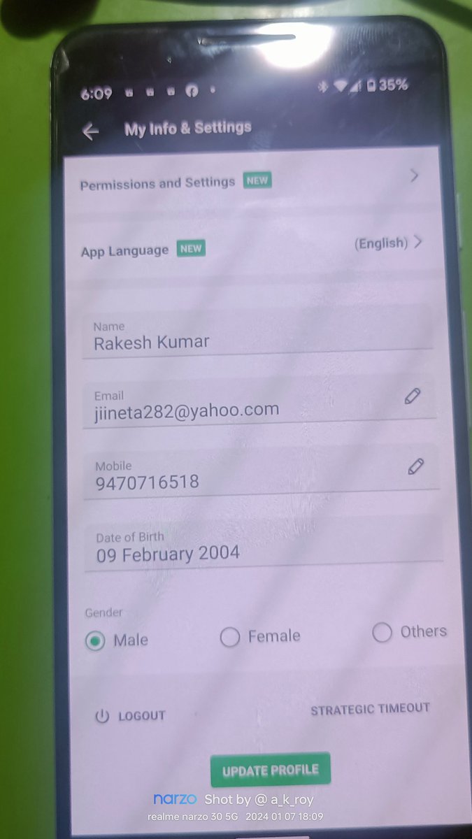akray525's tweet photo. @Dream11  I am not able to change my gmail account please solve it. https://t.co/nonhkrRh9Y