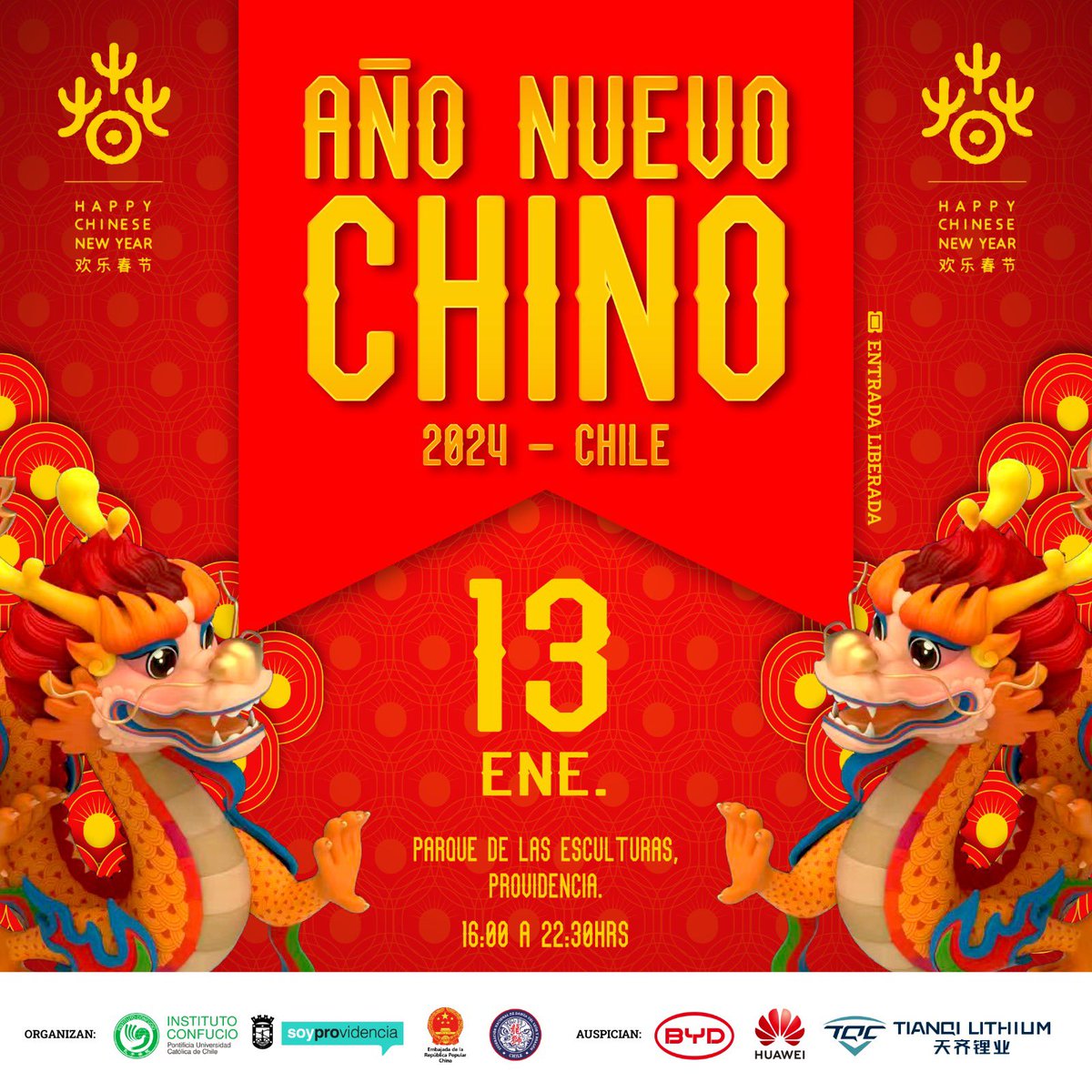 Muni_provi's tweet photo. AÑO NUEVO CHINO 🐉 

¡Celebremos juntos el Año Nuevo Chino! Ven a disfrutar, el día sábado 13 de enero desde las 16:00 hrs, con 3 horas de show, exposiciones, foodtruck y un gran carnaval. Un evento pensado en toda la familia 🎉

¡Te esperamos en 📍Parque de Las Esculturas! https://t.co/PdmANDiMz7