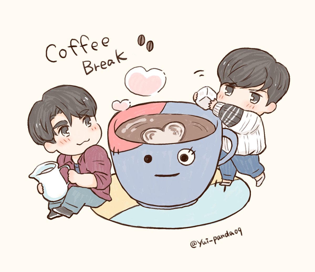 yui_panda09's tweet photo. 忙しい毎日に、ほっと一息…☕️✨
#BadBuddy_FanArt https://t.co/tnrFHh60wH