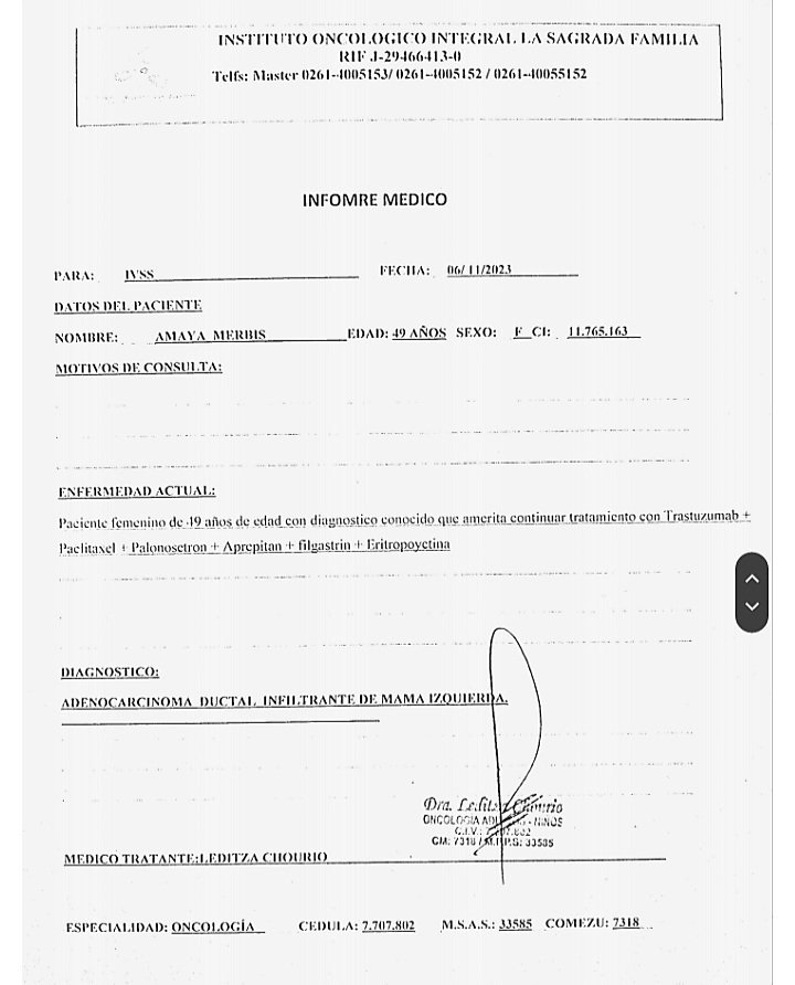 Buenas días amigas y amigos le pido su ayuda por favor se trata de mi hermanita menor q está padeciendo esa terrible enfermedad como es el cáncer ella nesecita de tu ayuda por favor no hemos tenido respuesta de nadie ya se ISO el reporte en diciembre por Venapp nada de respuesta