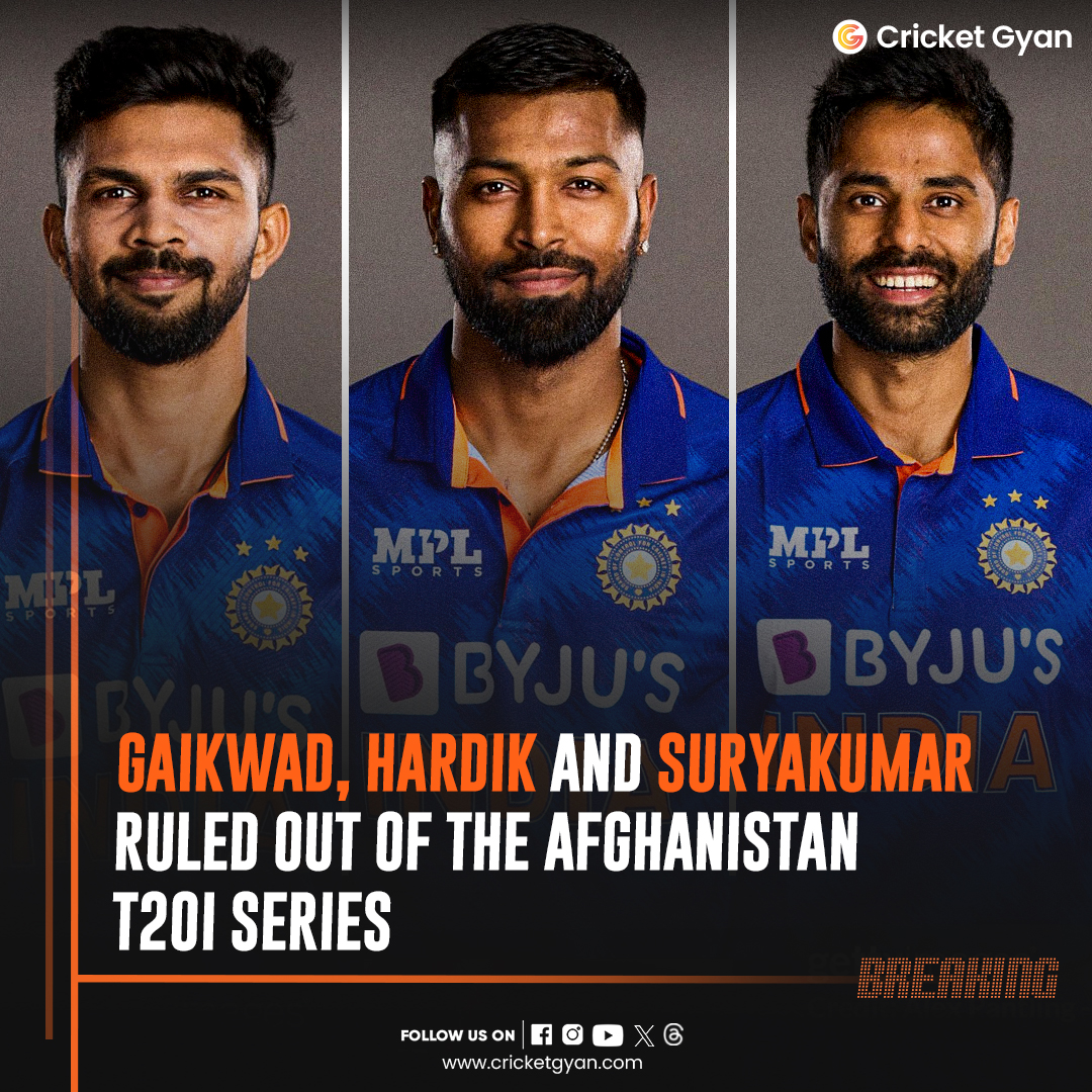 India's T20 stars Ruturaj Gaikwad, Hardik Pandya and Suryakumar Yadav are currently recovering from injuries, but all are expected to be back in action from the IPL.

Source- ESPN Cricinfo

#breakingnews #Bigbreaking #cricketnews #latestcricketnews #hardikpandya #INDvsAFG