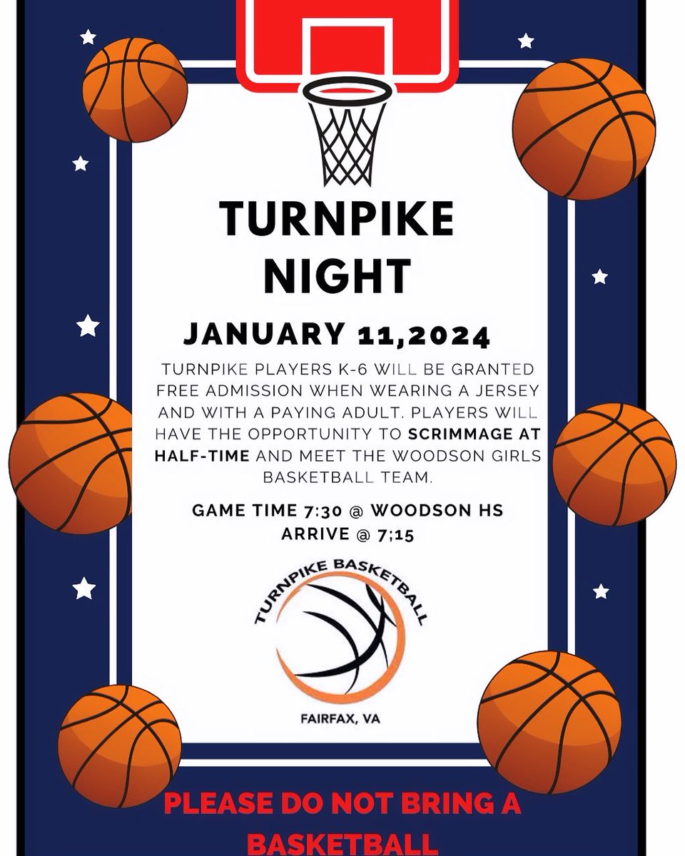 CavSportsLead's tweet photo. We will be hosting our Girls Turnpike Basketball Night this week on Thursday (1/11)‼️ All Turnpike Basketball players K-6 who wear their jersey get in free with a paying adult!
@OldeCreekES @LRESroadrunners @MantuaEs @Canterbury_Wood
#OneWoodson #CavStrong #CavsSupportCavs https://t.co/57HRTljqKh