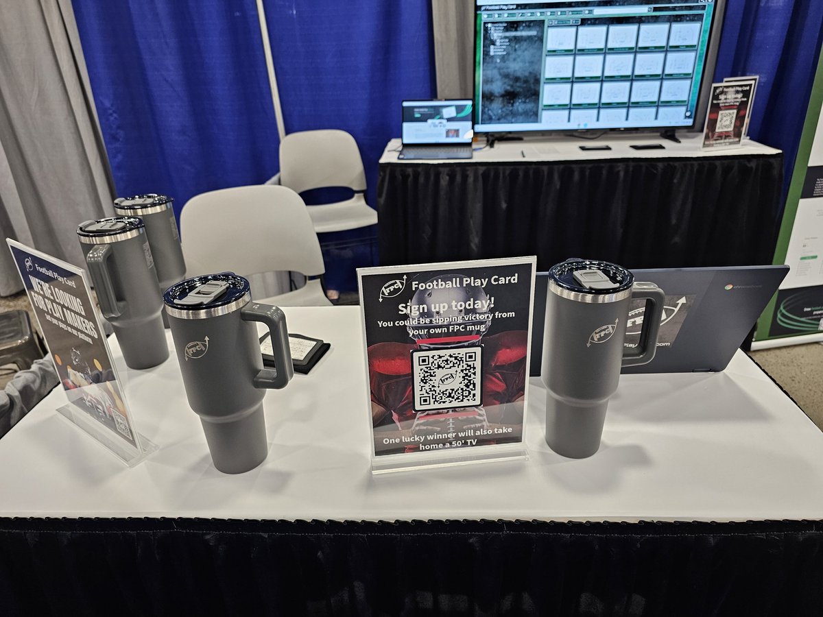 FootballPlayCrd's tweet photo. Day 1 @WeAreAFCA Check us out in Booth 1074 to find out how much time you can save creating your playbooks, play scripts and scout cards with https://t.co/dPpjJAojyK
#AFCA #FootballPlayCard https://t.co/fJkhUfYIan