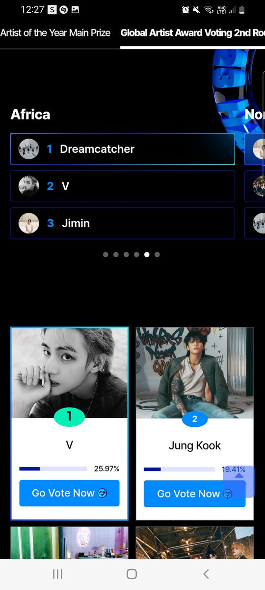 closersdoeslove's tweet photo. Tae e o JK estão em 1° e 2° nessa votação. O JK ganhou a primeira rodada e o Tae está ganhando a segunda. 

Termina dia 17/1 (KST). https://t.co/M5JMLih8wo