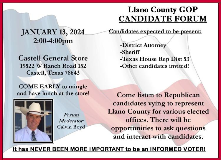 bolgiano_john's tweet photo. I observed #FakeInsurrectionDay by attending a local candidate forum. Forget DC. Local is where change happens. I'll be In Castell, TX on 1/13/24. Feel free to QT with info on a forum in your area. https://t.co/6mlG1sj17A