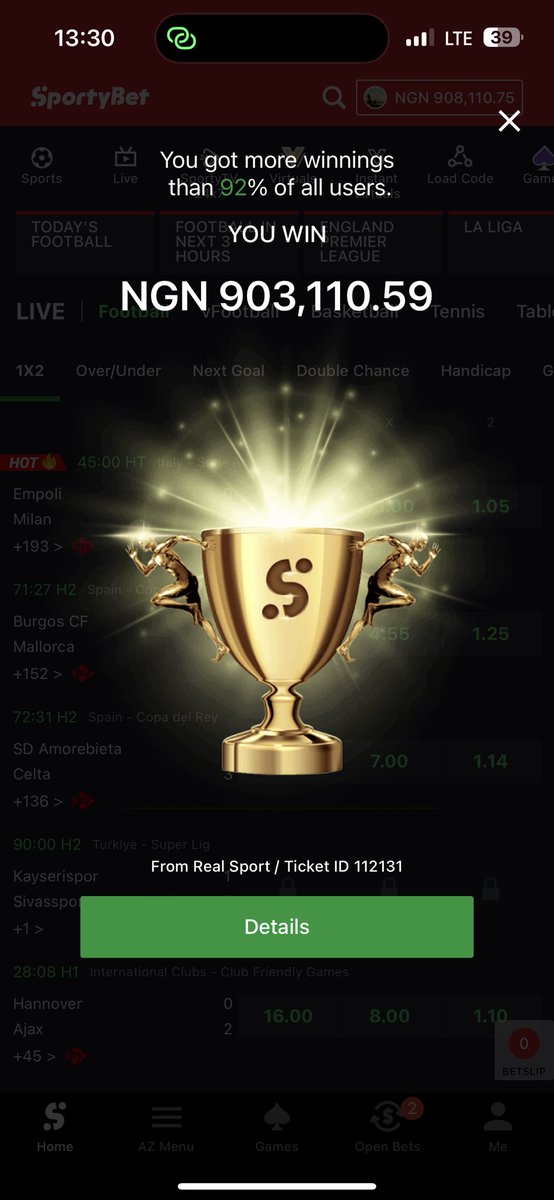ROGTIGA1's tweet photo. @BOOMBET201 Nice one… Thanks @BOOMBET201 https://t.co/wqtwA5GPmh