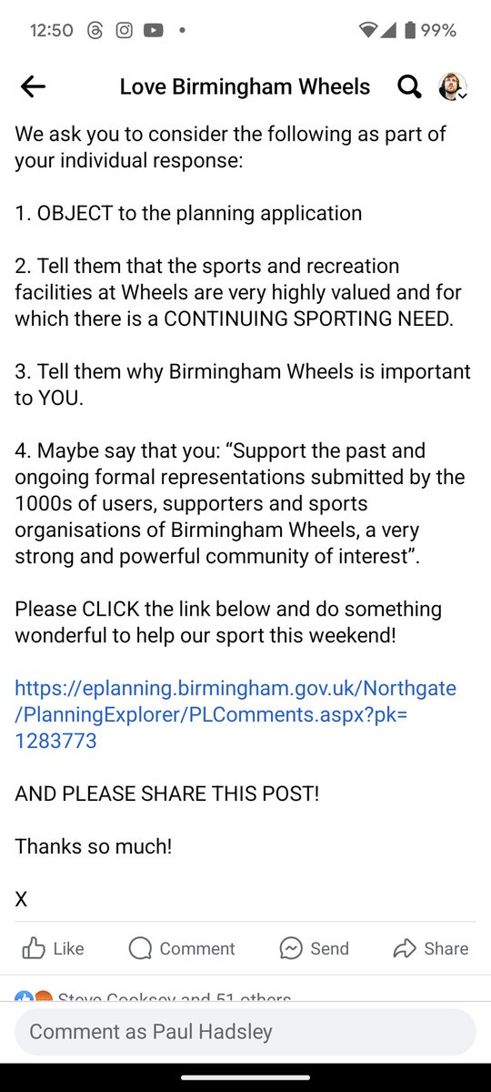 The council have put in a planning application to level Birmingham wheels park for commercial use 

In the images the #savebirminghamwheels campaign response 

Please object to the council's plans here: 

eplanning.birmingham.gov.uk/Northgate/Plan…

#Birmingham

<a href="/birmingham_live/">Birmingham Live</a>