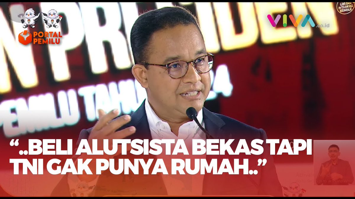 VIVAcoid's tweet photo. [VIDEO] 'Prabowo' Dicecar Anies, Alutsista Bekas hingga Kemhan Dibobol Hacker https://t.co/haXwC0p6Ae #youtube https://t.co/lNuyRDsjEb