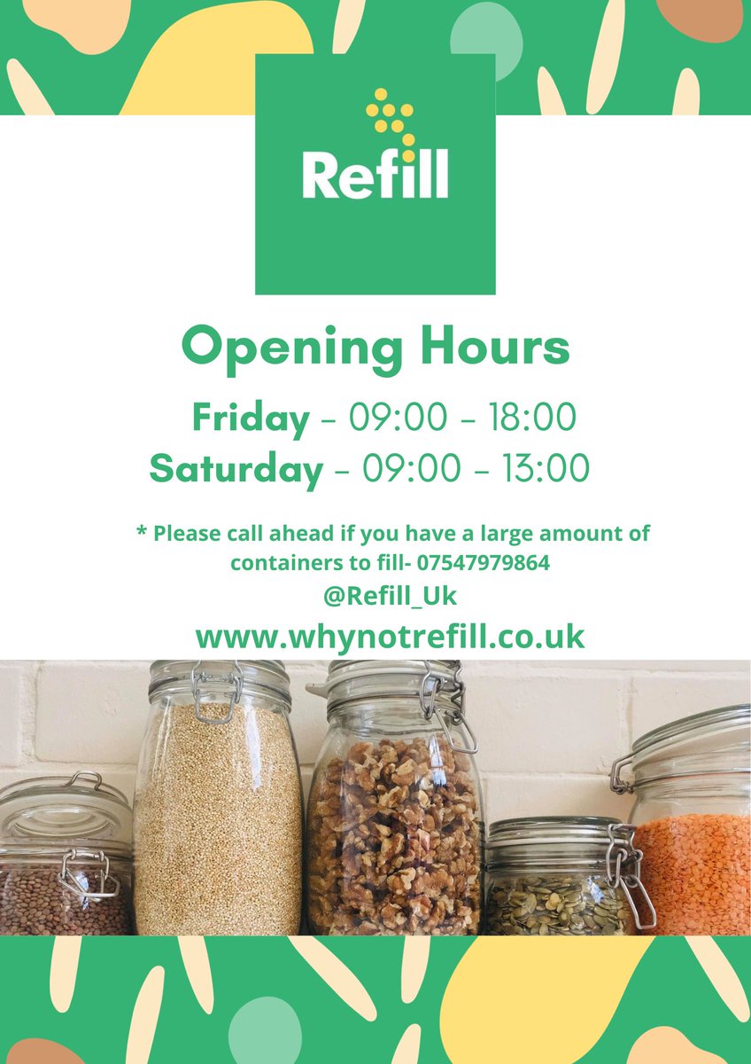 Refill_UK's tweet photo. New Year/New Start/New Opening Hours @refill_uk
🙌🏾🙏🏼🙌🏽🙏🏾🙌🏿
.
Friday 09:00-18:00
Saturday 09:00-13:00
From 12/01/24
.
Best wishes to you & looking forward to seeing you soon 😊🙌🏽🙌🏾 #packagefree #plasticfreeshop #zerowasteshopping https://t.co/nNHuXUpyy1