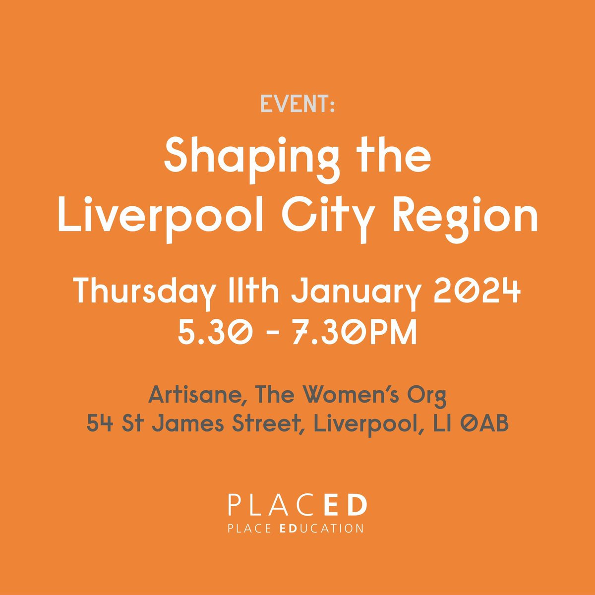 PlacedEd's tweet image. SHAPING THE LIVERPOOL CITY REGION 📣

📍 THURS 11TH JAN, Artisane @TheWomensOrg, @54StJamesStreet 

Aged 16-24 and interested in helping to shape Liverpool City Region with their Spatial Development Strategy (SDS)? @LpoolCityRegion 

BOOK NOW: 👉 bit.ly/47mbd3u #PLACED