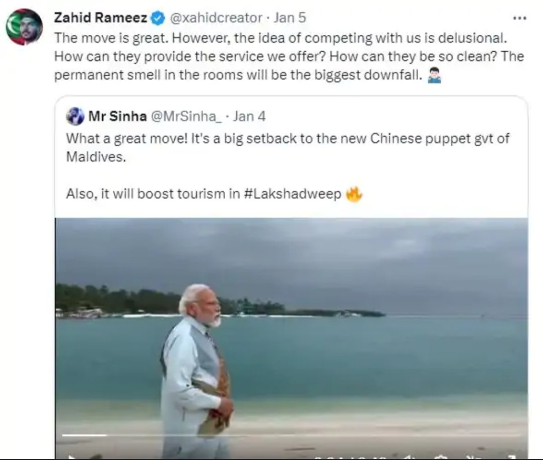 abhinavdubey225's tweet photo. Say no to Maldives
Look carefully,how much poison is there inside them for us Indians, because of us,their country is progressing,today the same people are calling Indians are smelly,
The puppet of jihadis,double standard🇲🇻people who have no honour,
राम 🚩🇮🇳🕉️🙏
#BycottMaldives https://t.co/DV4EI1MGUH