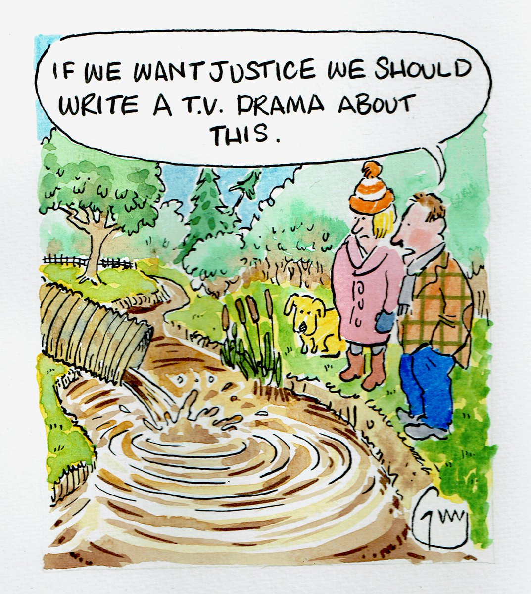 My cartoon for Monday's @MetroUK @MetroPicDesk #MrBatesVsThePostOffice #PostOfficeScandal #HorizonScandal #Fujitsu #SewageScandal #itv1