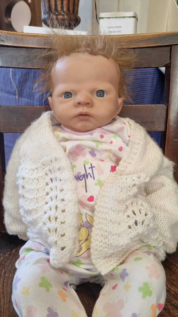 This baby Jesus, to be used for this afternoons Christingle Mime, scares the heck out of me!!