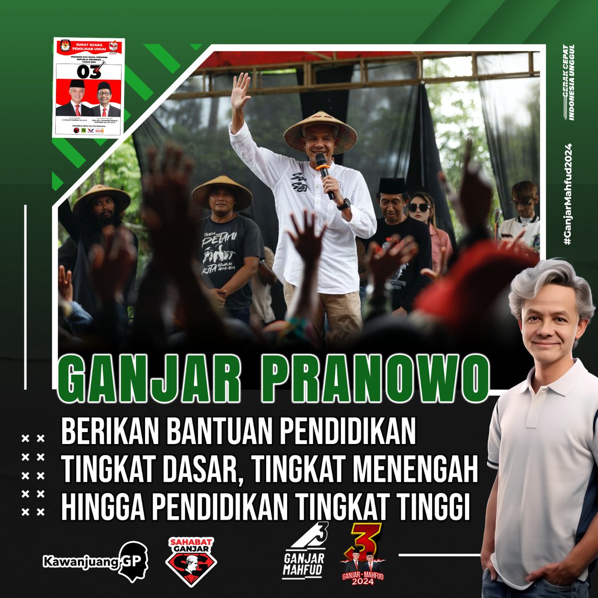 nvroost's tweet photo. Ganjar berikan bantuan pendidikan tingkat dasar, menengah hingga tingkat tinggi. #GanjarPemimpinTerpercaya https://t.co/8GE6ros0Le