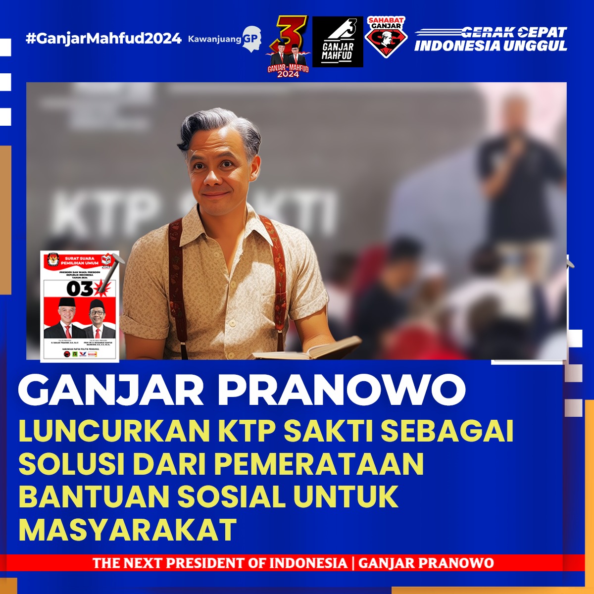 nvroost's tweet photo. Ganjar luncurkan KTP sakti sebagai solusi dari pemerataan bansos untuk masyarakat. #GanjarPemimpinTerpercaya https://t.co/RY5YjBOZYs