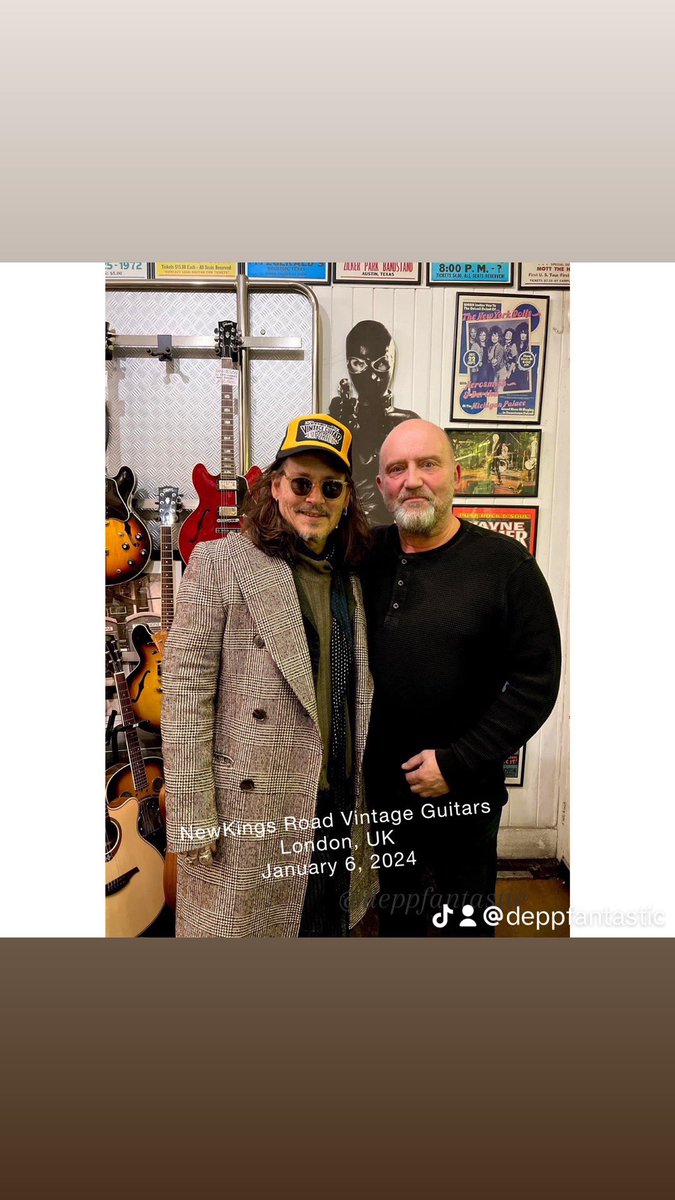 deppfantastic's tweet photo. New photo of Johnny Depp 
Credit photo to New Kings Road Vintage Guitars, (Facebook) https://t.co/y7tvtzdx6c