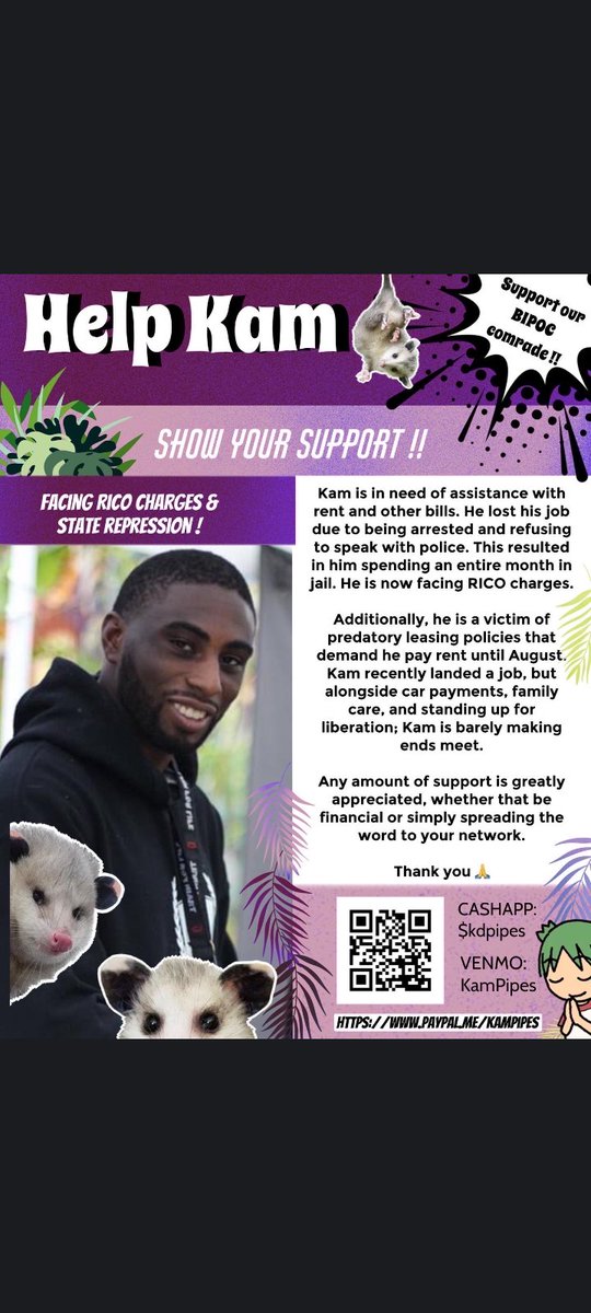 TygerDumpster23's tweet photo. Plz support the assistance of Kam w/ the financial aid due to losing their job due to exercising their rights against PPB. Any amount appreciated! Plz share and repost to assist Kam who is currently battling oppression die to RICO charges.
#WeSupportUS
#UrgentMutualAidRequest https://t.co/8bIri6z95T