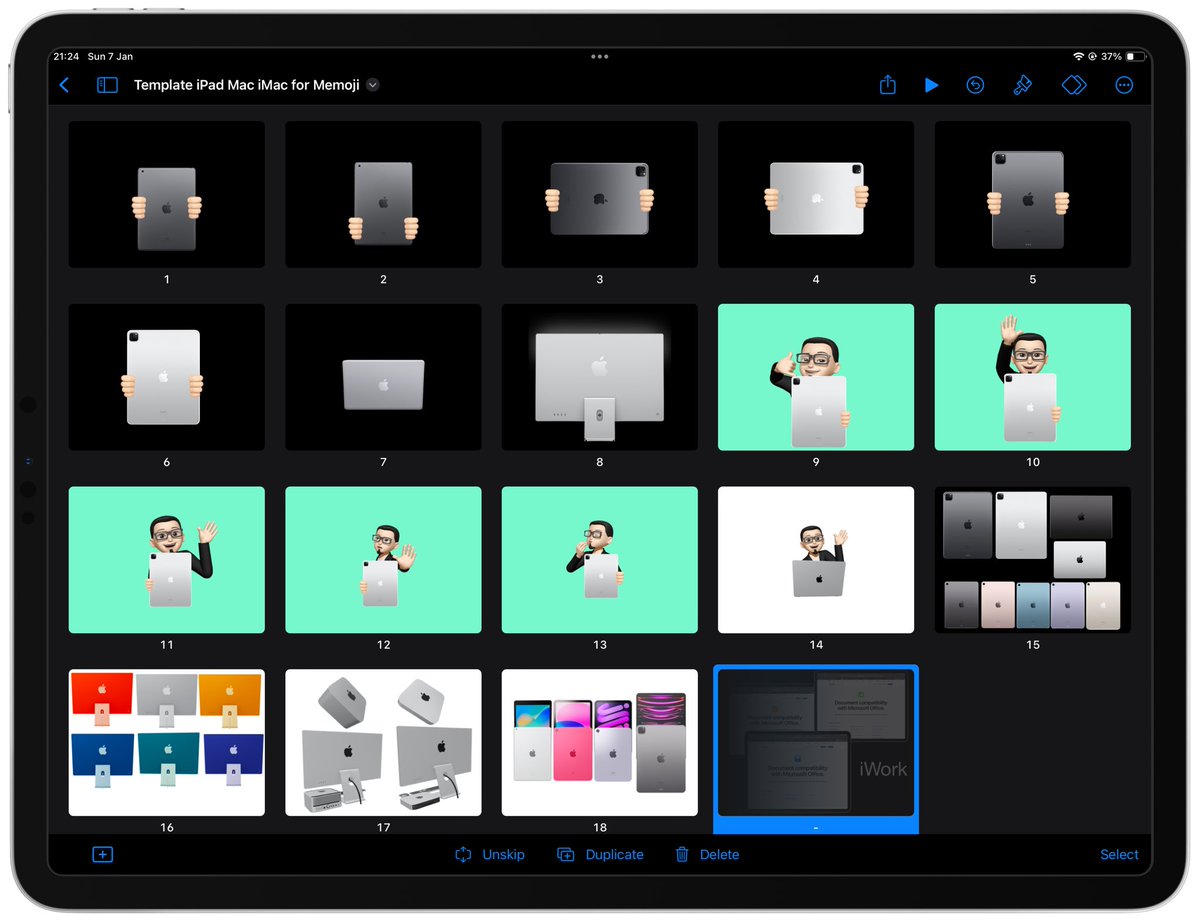 MShyakir's tweet photo. Finally template memoji with device.

*standby slide 16-19 with usdz file https://t.co/SplIoJNmsq