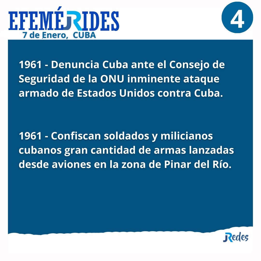Resumen de Efemérides hoy 7  de Enero en  #Cuba 🇨🇺

 #CubaViveEnSuHistoria 
#EstaEsLaRevolución