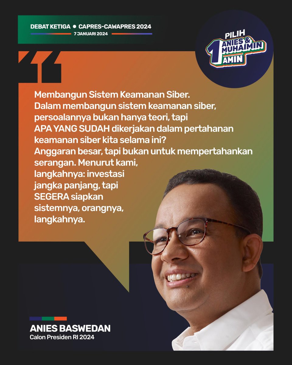 Membangun Sistem Keamanan Siber dalam jangka panjang! 

Am1nMenang CoblosPKS