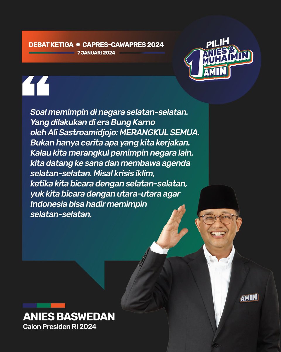 Sudah saatnya Indonesia mengambil peran dalam kepemimpinan dalam kancah global. 

Am1nMenang CoblosPKS
