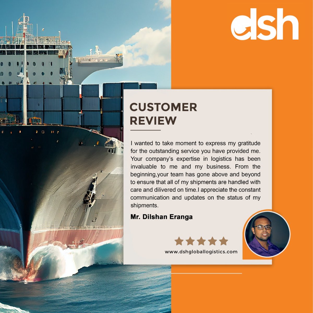 SocialDsh28345's tweet image. &quot;Customer stories that inspire. Hear firsthand experiences with DSH Logistics. Real journeys, real success. #ReliabilityInMotion #CustomerTestimonials&quot;🌐🤝