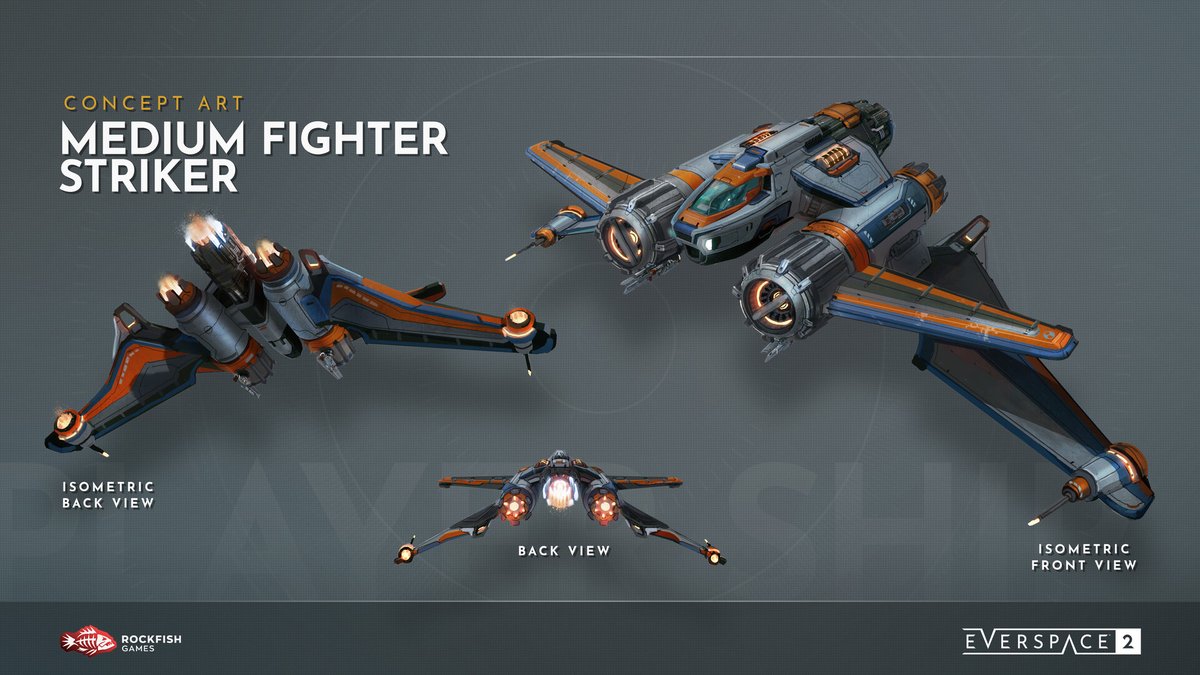 Toby_Frank's tweet image. Medium Fighter concepts done for Everspace 2 #everspace2 #spaceship
#conceptart