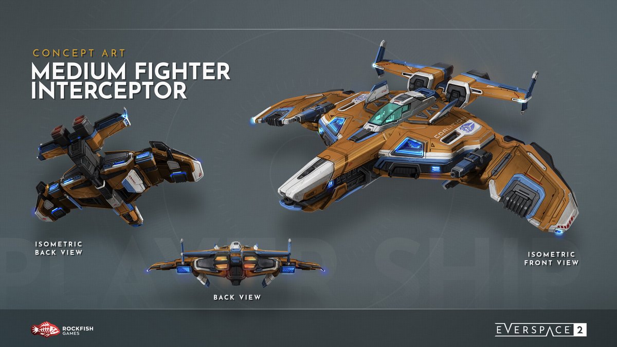 Toby_Frank's tweet image. Medium Fighter concepts done for Everspace 2 #everspace2 #spaceship
#conceptart