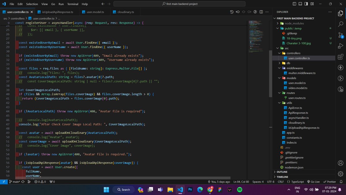 Sameerjs6's tweet image. Update on Backend Learning Journey: Learned Express routing, connected MongoDB, sorted data modeling, nailed file uploads with Multer, integrated Cloudinary. Tough times with TypeScript, but making progress! 💻
Will try to update weekly....
#BackendLearning #LearnInPublic