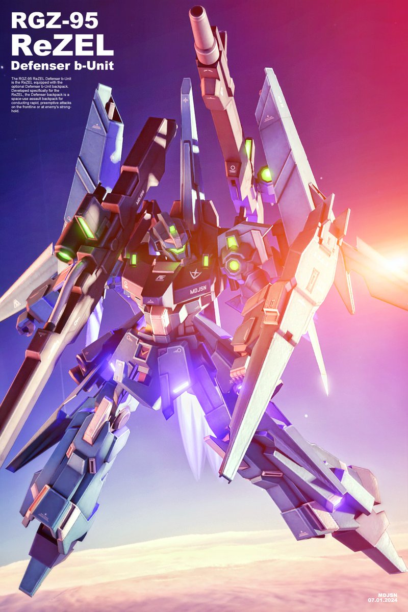 MDJSN810's tweet photo. RGZ-95C ReZEL Type-C (Defenser b-Unit)
From Mobile Suit Gundam UC
This is a rendered image.

Credits:
Model: https://t.co/ADzvNTI1fe
Decals: https://t.co/cEmVX8Vfoi https://t.co/fDuCAKZYte