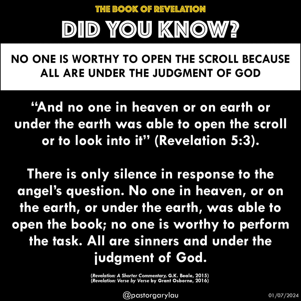 #DidYouKnow #DYK #LearntheBibleFast #Bible #BibleStudy #Christian #Christianity #Scripture #BibleTrivia #Revelation #TheBookofRevelation