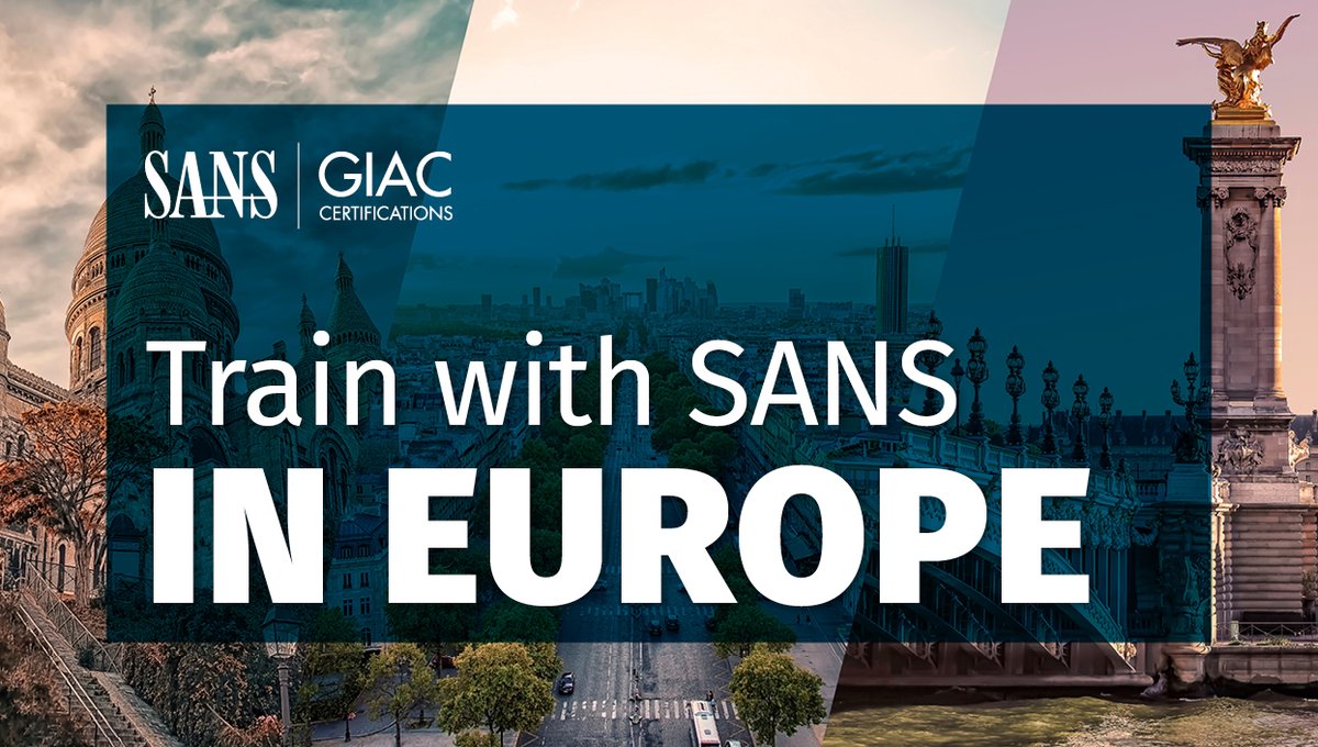 Europe, gear up for cyber training! Hands-on skills, diverse cities, one epic upgrade in 2024. 

🏴󠁧󠁢󠁥󠁮󠁧󠁿 SANS London March 2024
🇳🇱 SANS Amsterdam March 2024
🇫🇷 SANS Paris March 2024
🇪🇺 SANS Live Online Europe April 2024

sans.org/cyber-security… 

#SANSTraining #Cybersecurity #Europe