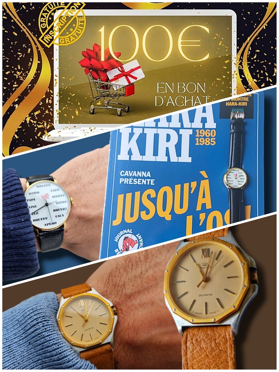 1...2...3 LOTS À GAGNER !!!

🥇 : 100€ en bons d'achat valables chez mamontrevintage.com 💵

🥈 : Album Hara Kiri + Montre en édition limitée 💫

🥉 : Montre Prince n.o.s + boîte d'origine ⌚

✓ Pour participer :
Suivre <a href="/XcellentWatches/">Xcellent Watches ®</a> + Rt ce post 

🎰 Tirage le 01/02/24