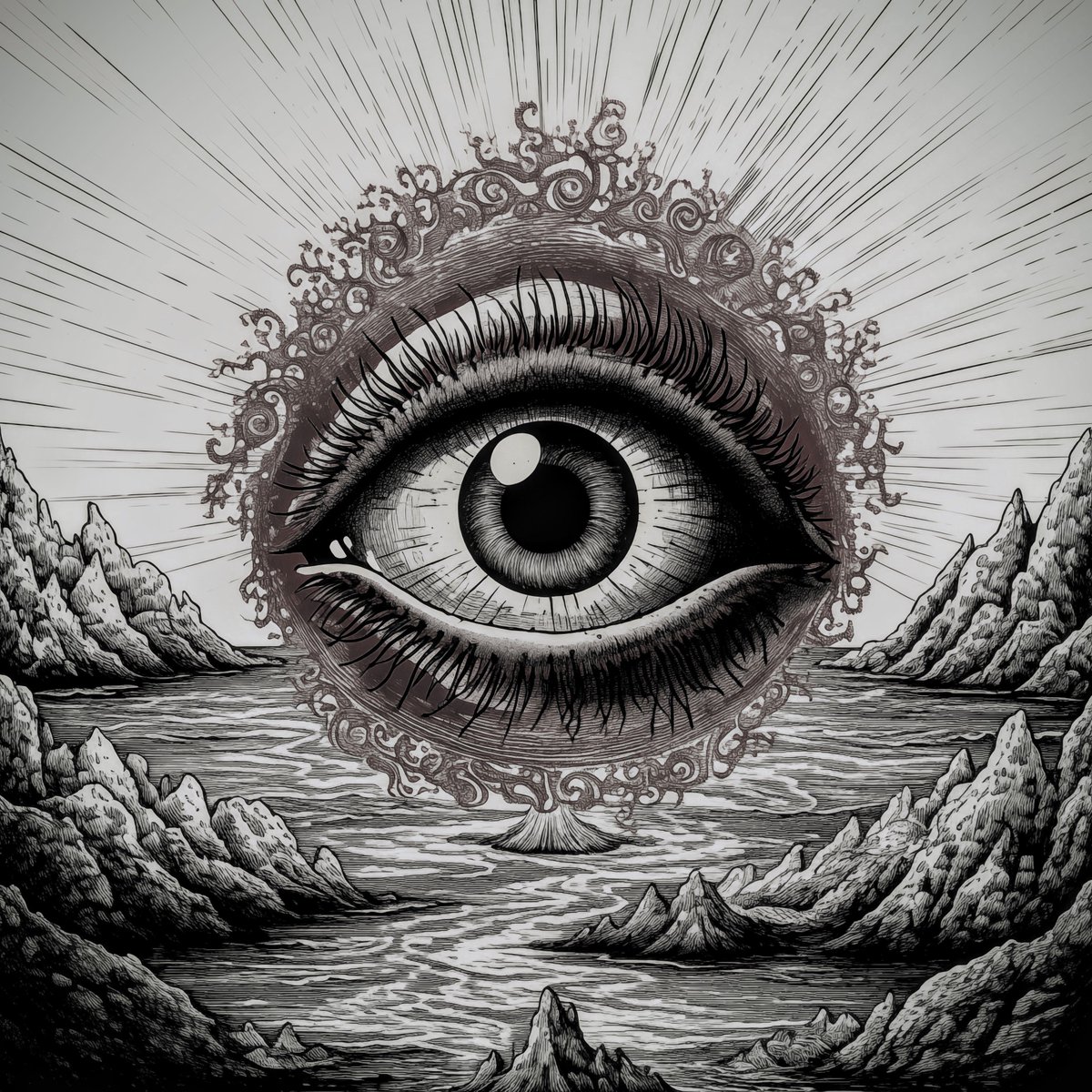 waywardthird's tweet photo. Between the summits of familiar realms, the grand eye observes, unbounded by horizons. It perceives not what exists, but what has the potential to be, in the expansive panorama of possibility.
#aiart #ai #EyesOfTheFuture #VisionaryRealm #BeyondSight https://t.co/VhkyoZAMQv