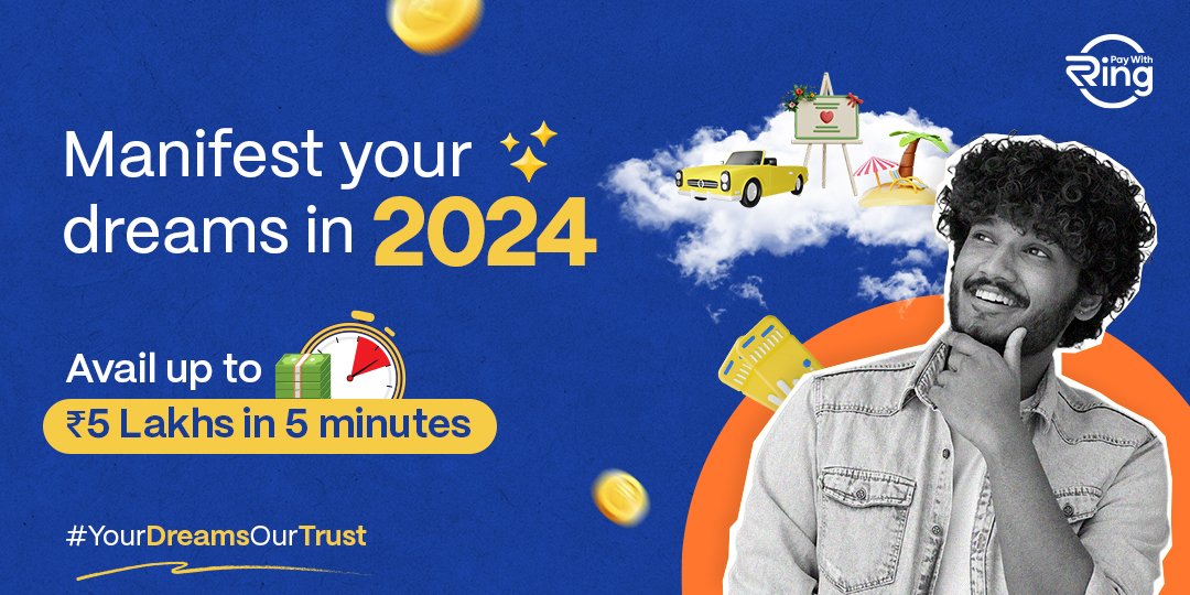 PaywithRing's tweet photo. ✨Manifesting✨
✨ A bank balance that never says NO❌✨
Make it a reality and avail up to ₹5 Lakhs in 5 minutes with RING💸

#PayWithRING #RINGPowerLoan #YourDreamsOurTrust https://t.co/AO6zW9SDUA