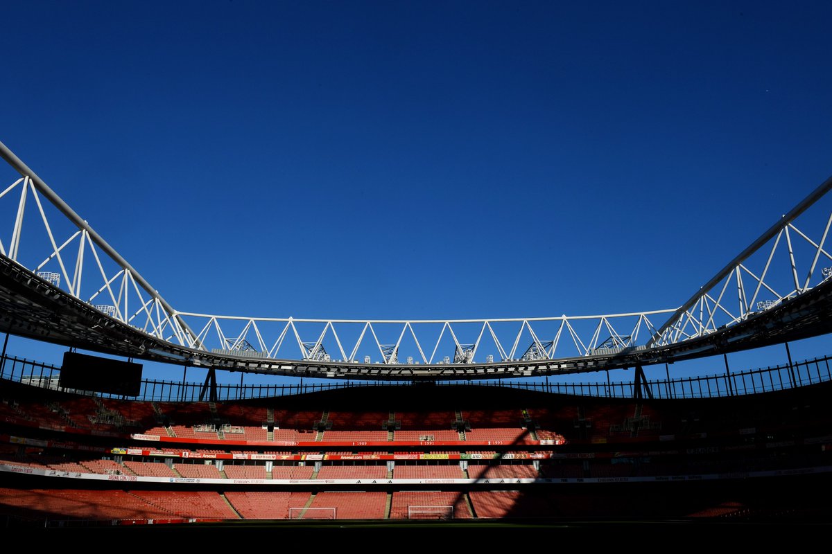 Arsenal's tweet photo. Emirates Stadium awaits 🏟️ https://t.co/2pYq0bi0Da