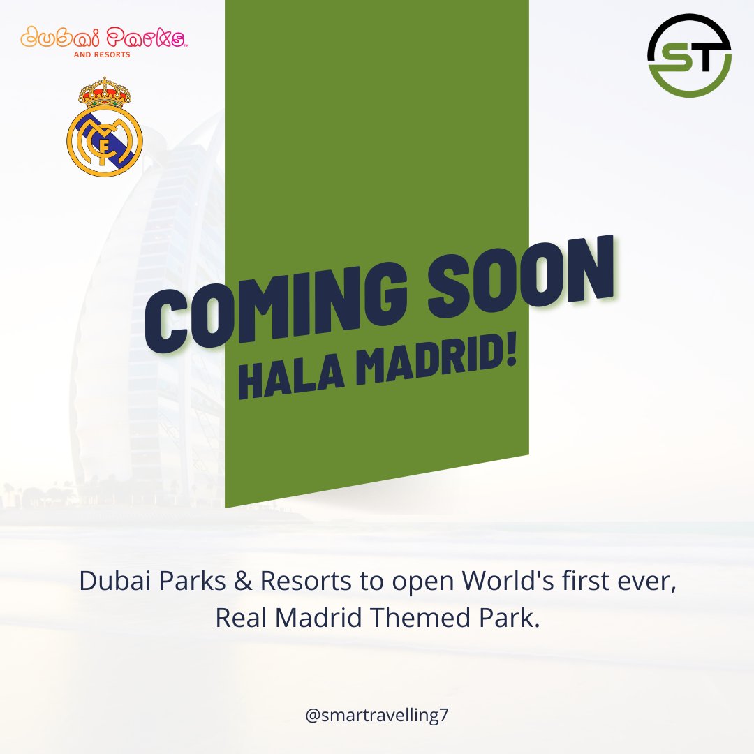 HALA MADRID! 

Dubai Parks &amp; Resorts to open World's first ever, Real Madrid Themed Park.

Dubai Parks and Real Madrid C. F has signed a Multi-Year Partnership.

#Travel #travelblogger #travelblogger #TravelYourWay
#TravelTheWorld
#smartravelling #StarAcademy #bbclaurak #Bitcoin