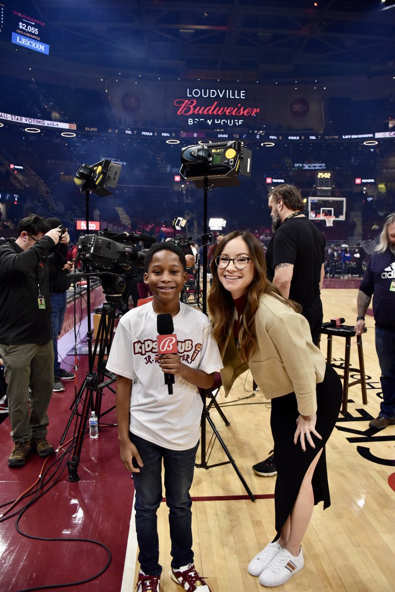 CavsUnited's tweet photo. THANK YOU @BallySportsCLE and @SerenaWinters for having our Cavs Kids Club Jr. reporter, Christian, join you before todayβs Cavs Kids Day!
#CavsKidsClub #CavsJrReporter https://t.co/jhY4hLYq3L