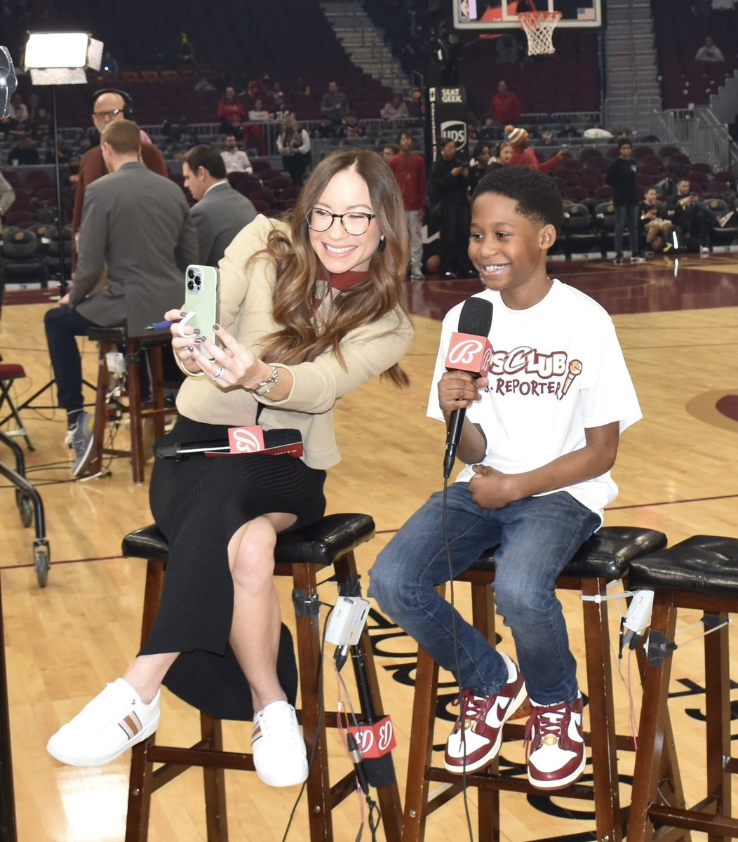 CavsUnited's tweet photo. THANK YOU @BallySportsCLE and @SerenaWinters for having our Cavs Kids Club Jr. reporter, Christian, join you before todayβs Cavs Kids Day!
#CavsKidsClub #CavsJrReporter https://t.co/jhY4hLYq3L
