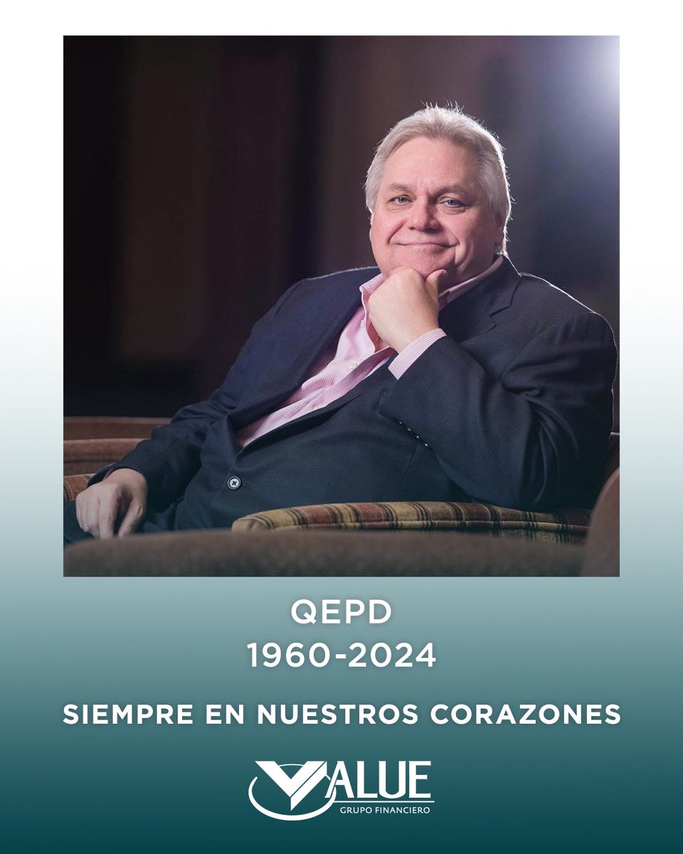 ValueGF's tweet image. Con profunda tristeza, Value Grupo Financiero comunica que el señor Carlos Bremer Gutiérrez, Presidente del Consejo de Administración y Director General, falleció el día de hoy, 5 de enero del 2024.

Comunicado oficial: 
value.com.mx/casa-de-bolsa/…
